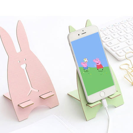 토끼 핸드폰 거치대 진열대 모바일 명함 스탠드 심플 탁상