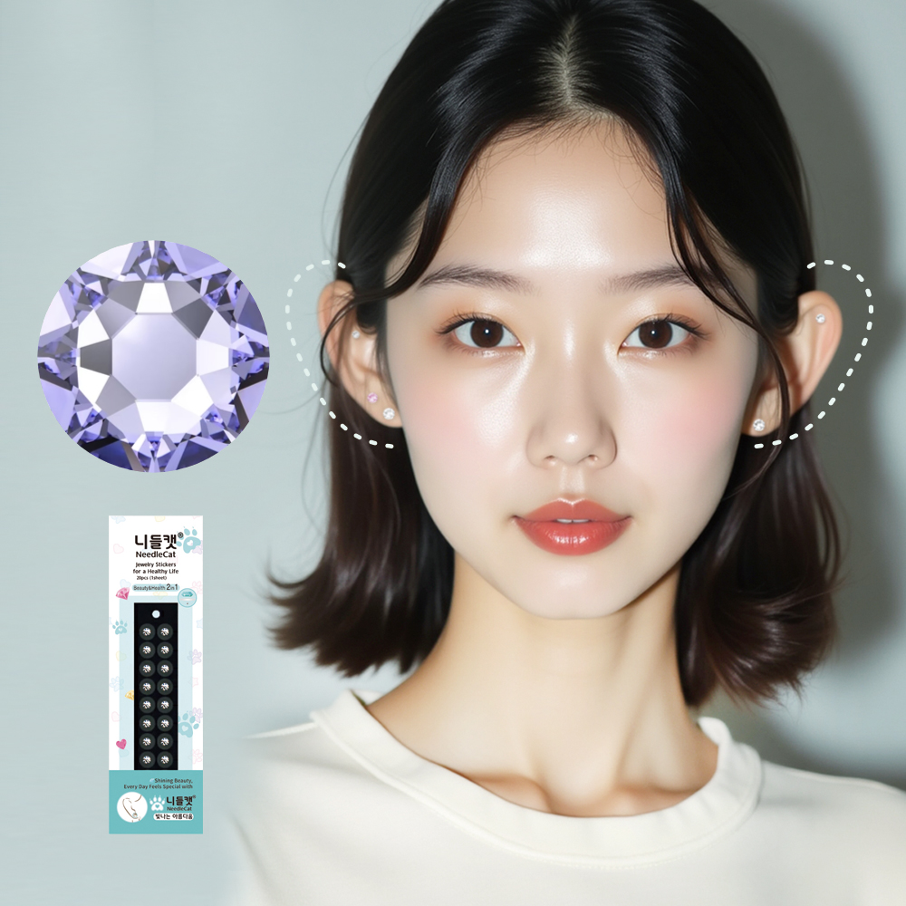 니들캣 엣지 쥬얼리 귀지압패치 귀 혈자리 이혈 기석 이혈테라피 스티커 M 이미지 8