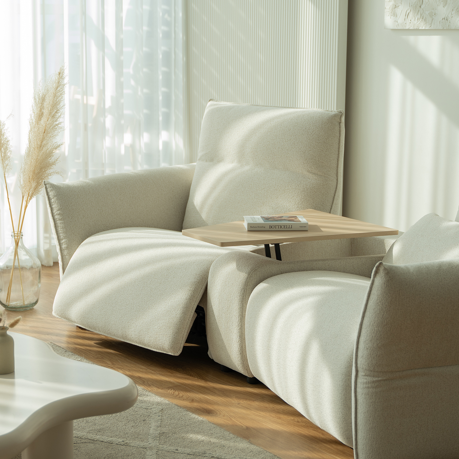 쏘랩소파 기능성 유럽 패브릭 플라밍고 스윙 리클라이너 모듈 소파