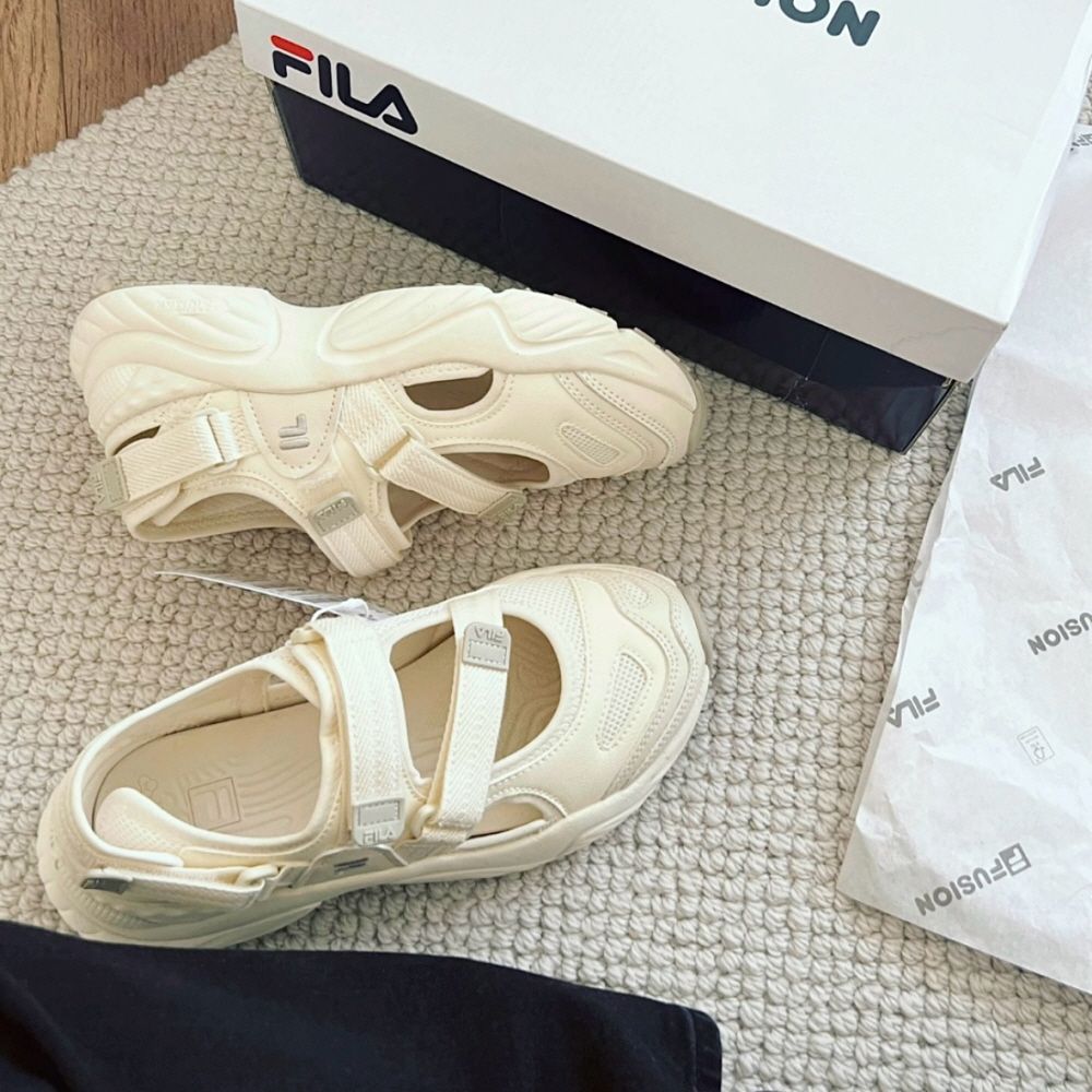 휠라 FILA 우먼스 메리제인 샌들 크림 베이지 T12W321401FAO - 상세 이미지 2