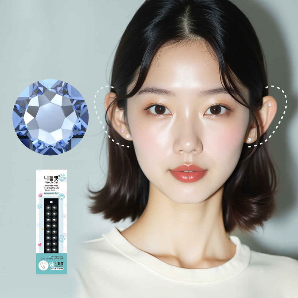 니들캣 엣지 쥬얼리 귀지압패치 귀 혈자리 이혈 기석 이혈테라피 스티커 M - 상세 이미지 5