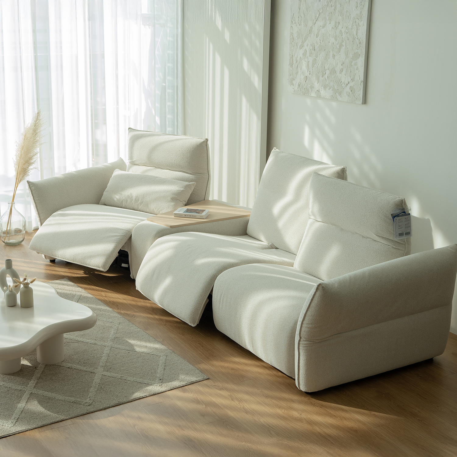 쏘랩소파 기능성 유럽 패브릭 플라밍고 스윙 리클라이너 모듈 소파