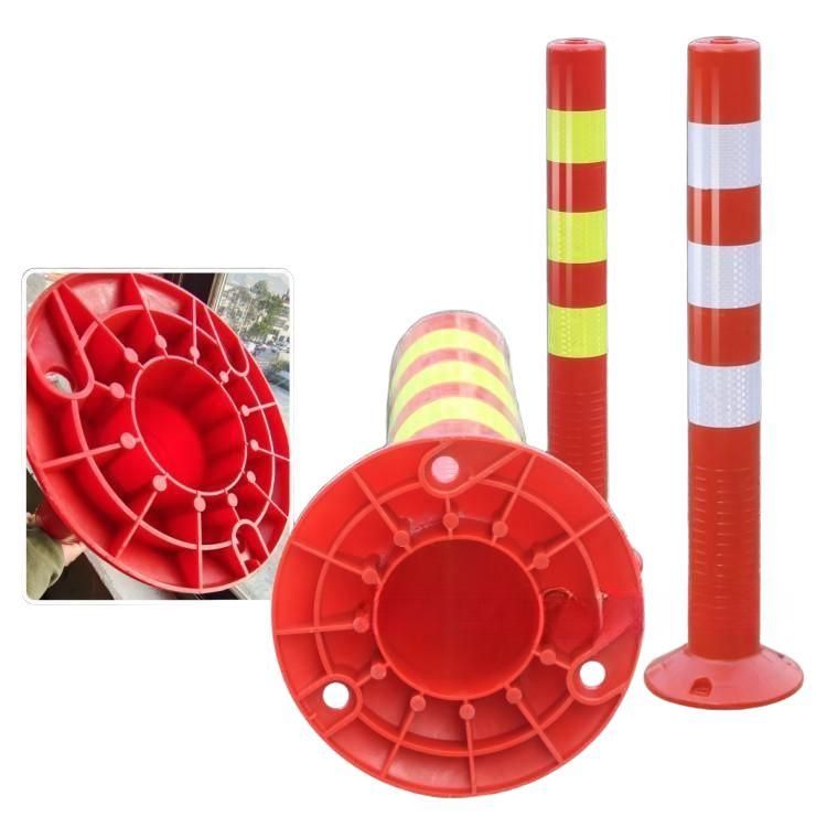 고무볼라드 충돌방지 경계봉 주차 금지봉 75cm PU 노랑형광 2개 - 상품 이미지