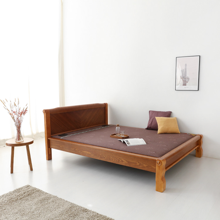 옥돌 침대 q 원목 돌 침대 퀸 사이즈 온돌 침대