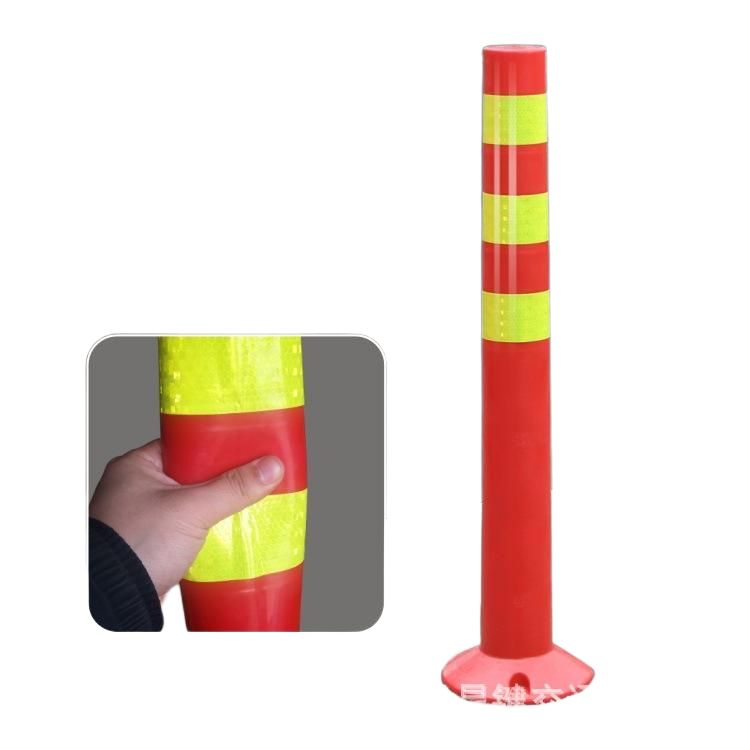 고무볼라드 충돌방지 경계봉 주차 금지봉 75cm PU 노랑형광 2개 - 상세 이미지 2