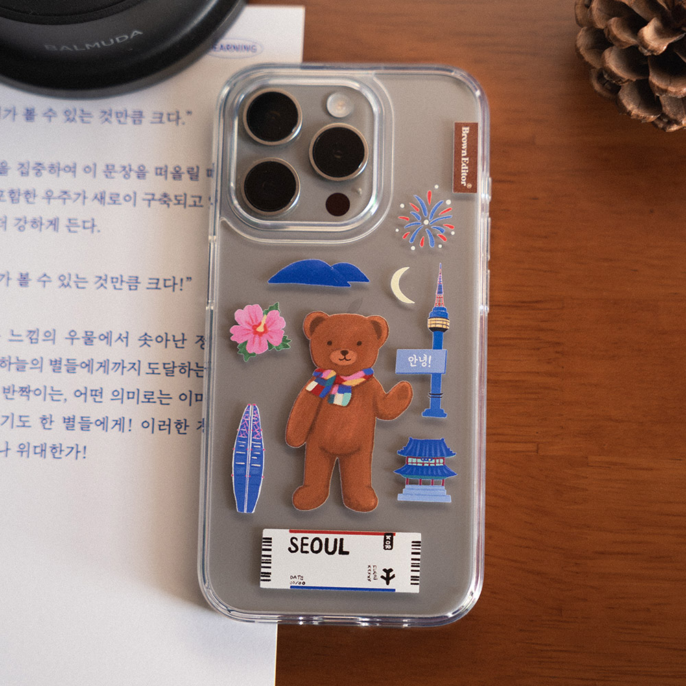 브라운에디터 곰돌이 서울 젤리하드 폰케이스 여행시리즈 - 상품 이미지