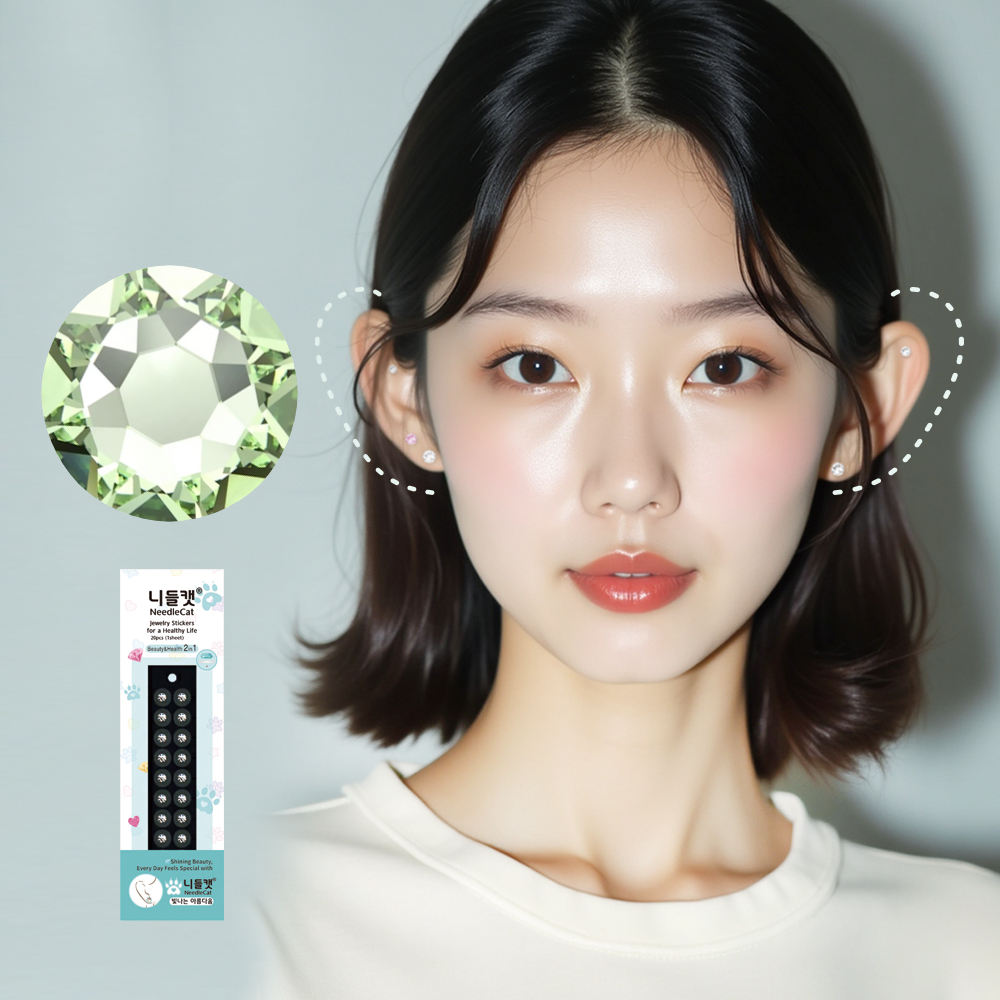 니들캣 엣지 쥬얼리 귀지압패치 귀 혈자리 이혈 기석 이혈테라피 스티커 M - 상세 이미지 4