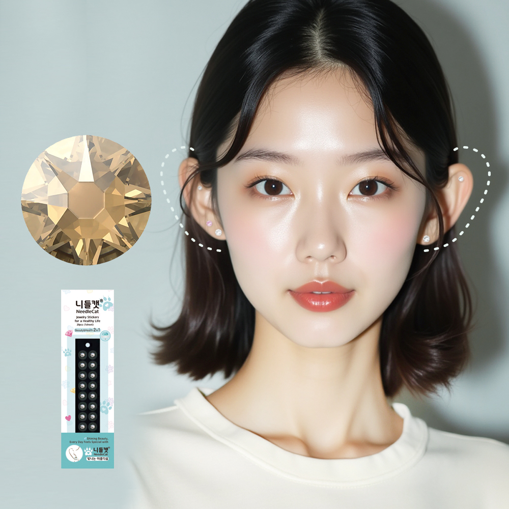 니들캣 엣지 쥬얼리 귀지압패치 귀 혈자리 이혈 기석 이혈테라피 스티커 M 이미지 6