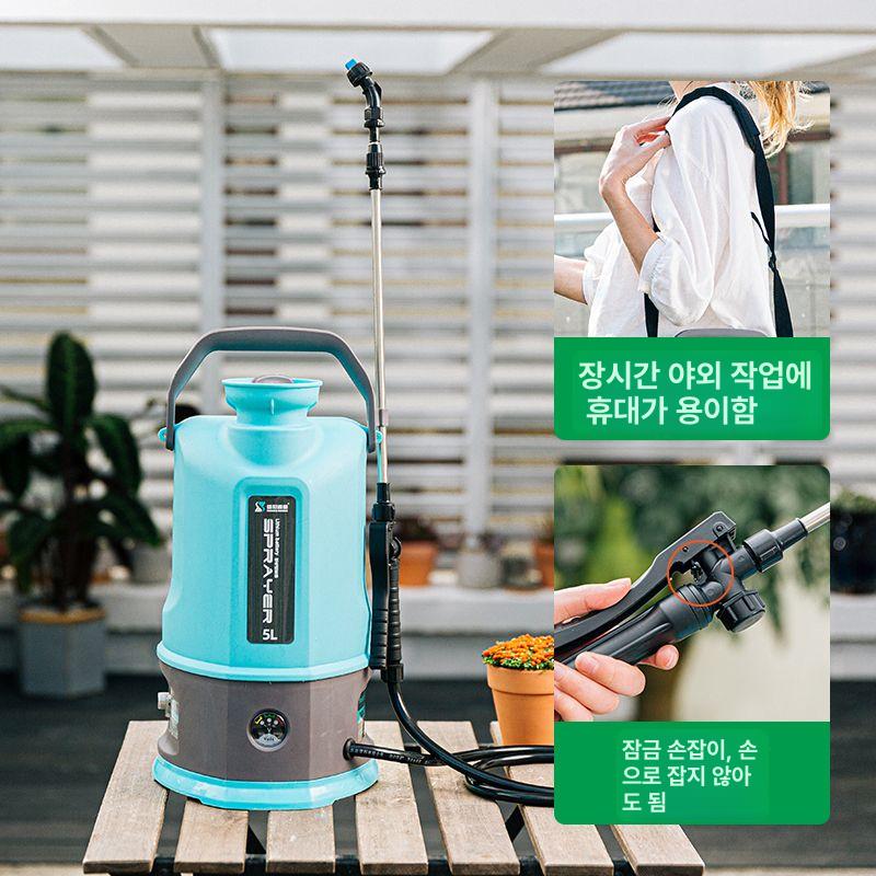 전동분무기 충전식 농약 살포기 농약분무기 5L 10L 자동 분사기 5L 1배터리 - 상세 이미지 2
