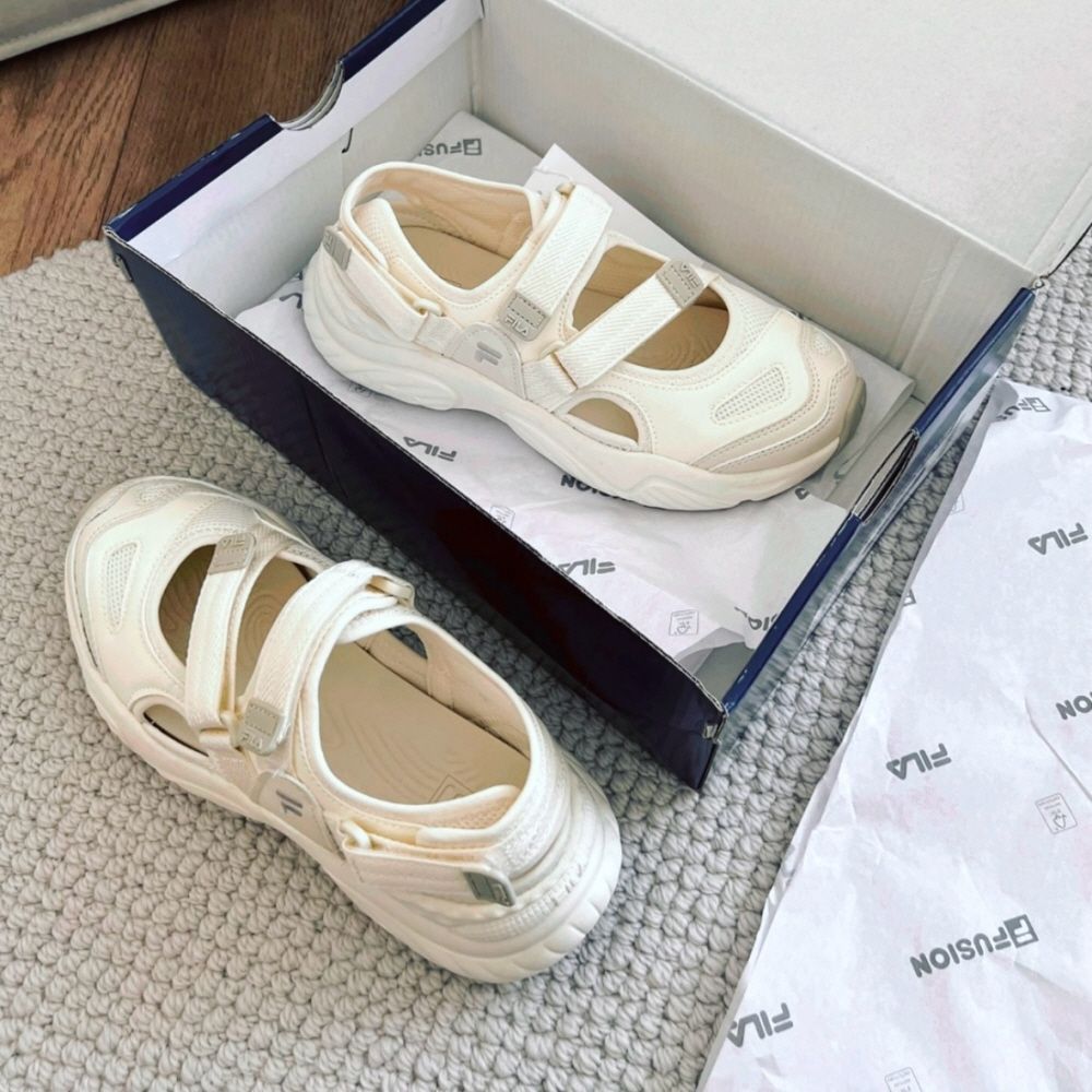 휠라 FILA 우먼스 메리제인 샌들 크림 베이지 T12W321401FAO - 상세 이미지 3