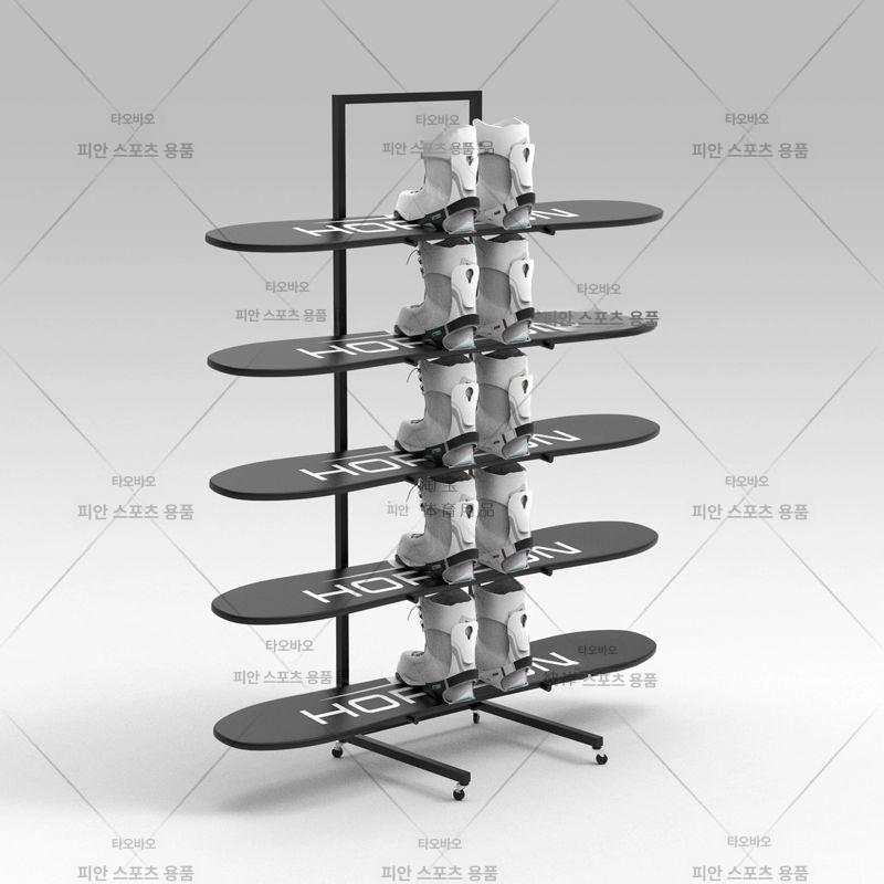 데크 보관대 스노우보드 보관 서핑 홀더 진열대 스키 플로어 검정색 85x40x160cm 바퀴형 - 상세 이미지 3