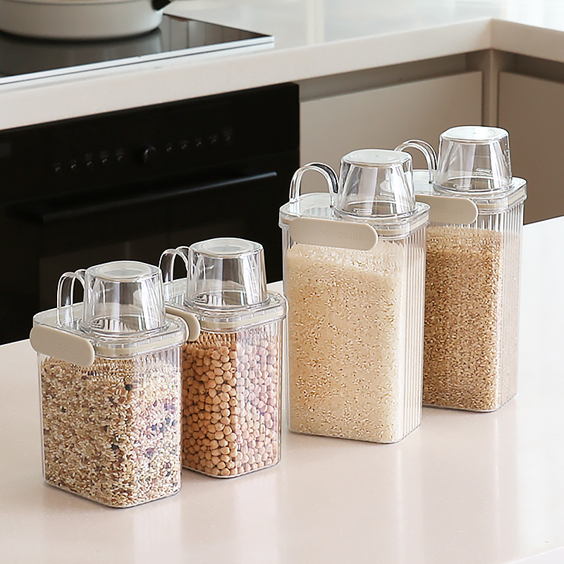 [단독]1+1 메종치비네 4중 밀폐 투명 잡곡통 쌀통 1300ml