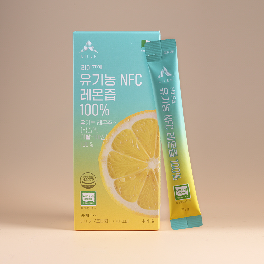 라이프엔 유기농 이탈리아 NFC착즙 레몬즙 100% 레몬수 레몬주스 스틱 20g 14포 - 상품 이미지