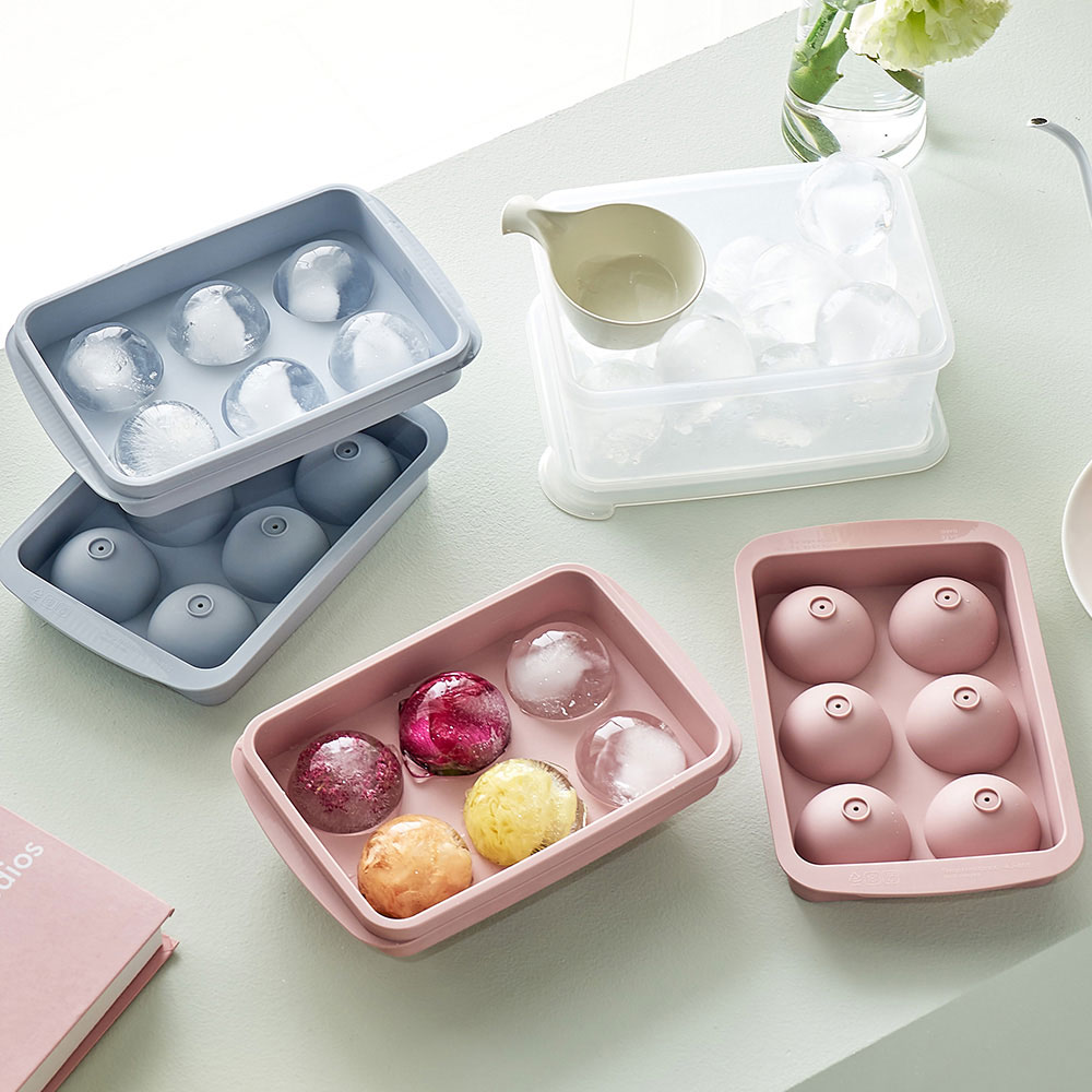 [N단독구성] 이지앤프리 위스키 하이볼 칵테일용 대왕 빅 아이스볼 얼음 트레이 아이스트레이 3P 핑크 블루 그린 컬러 3종 세트 외 얼음 보관함