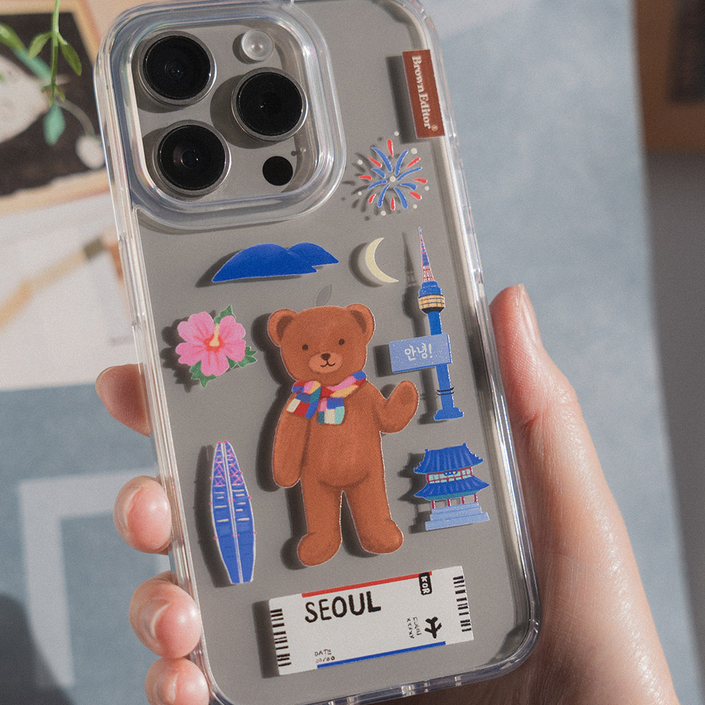 브라운에디터 곰돌이 서울 젤리하드 폰케이스 여행시리즈 - 상세 이미지 2