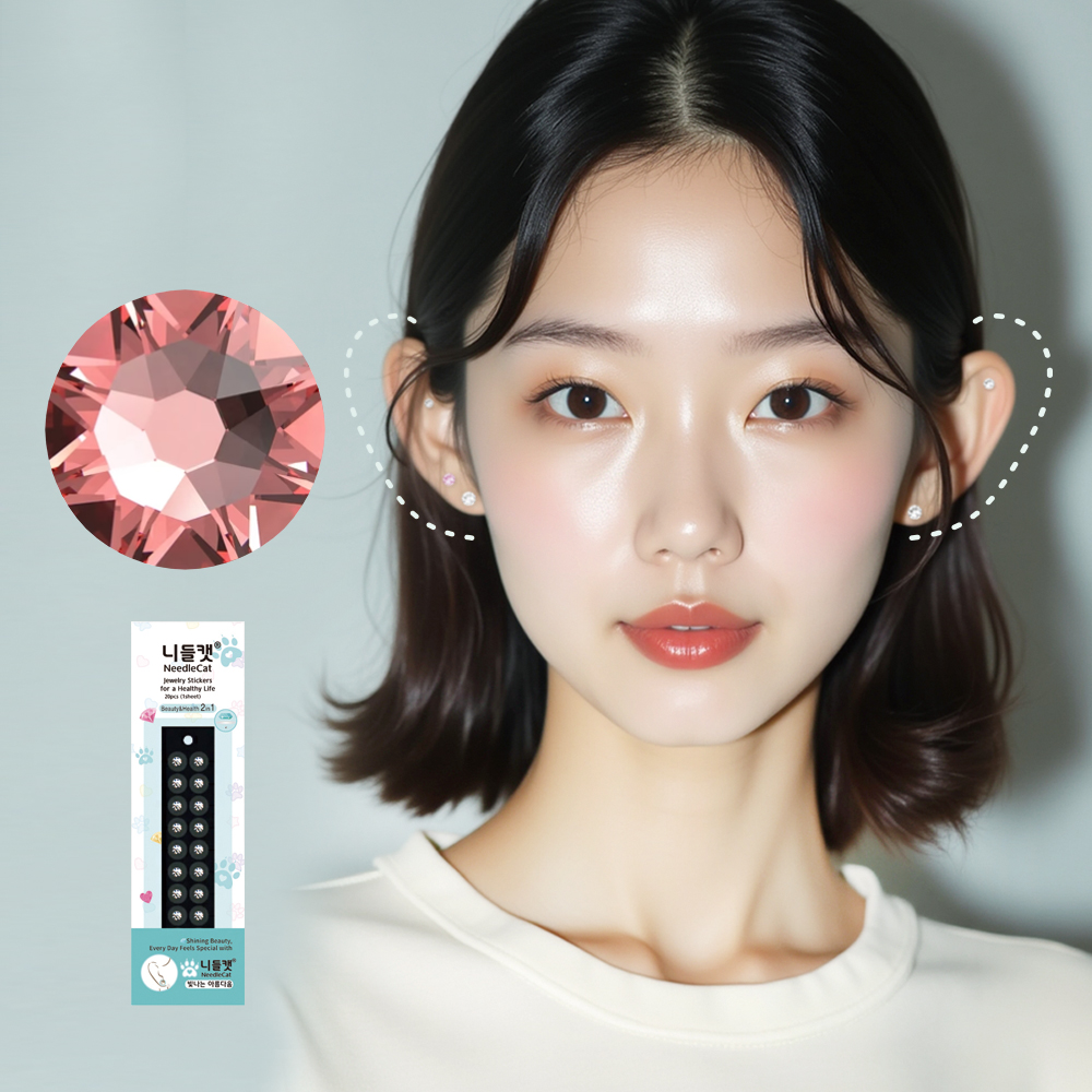 니들캣 엣지 쥬얼리 귀지압패치 귀 혈자리 이혈 기석 이혈테라피 스티커 M - 상세 이미지 3