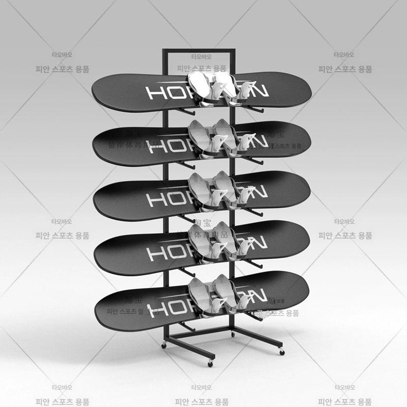 데크 보관대 스노우보드 보관 서핑 홀더 진열대 스키 플로어 검정색 85x40x160cm 바퀴형 - 상세 이미지 2