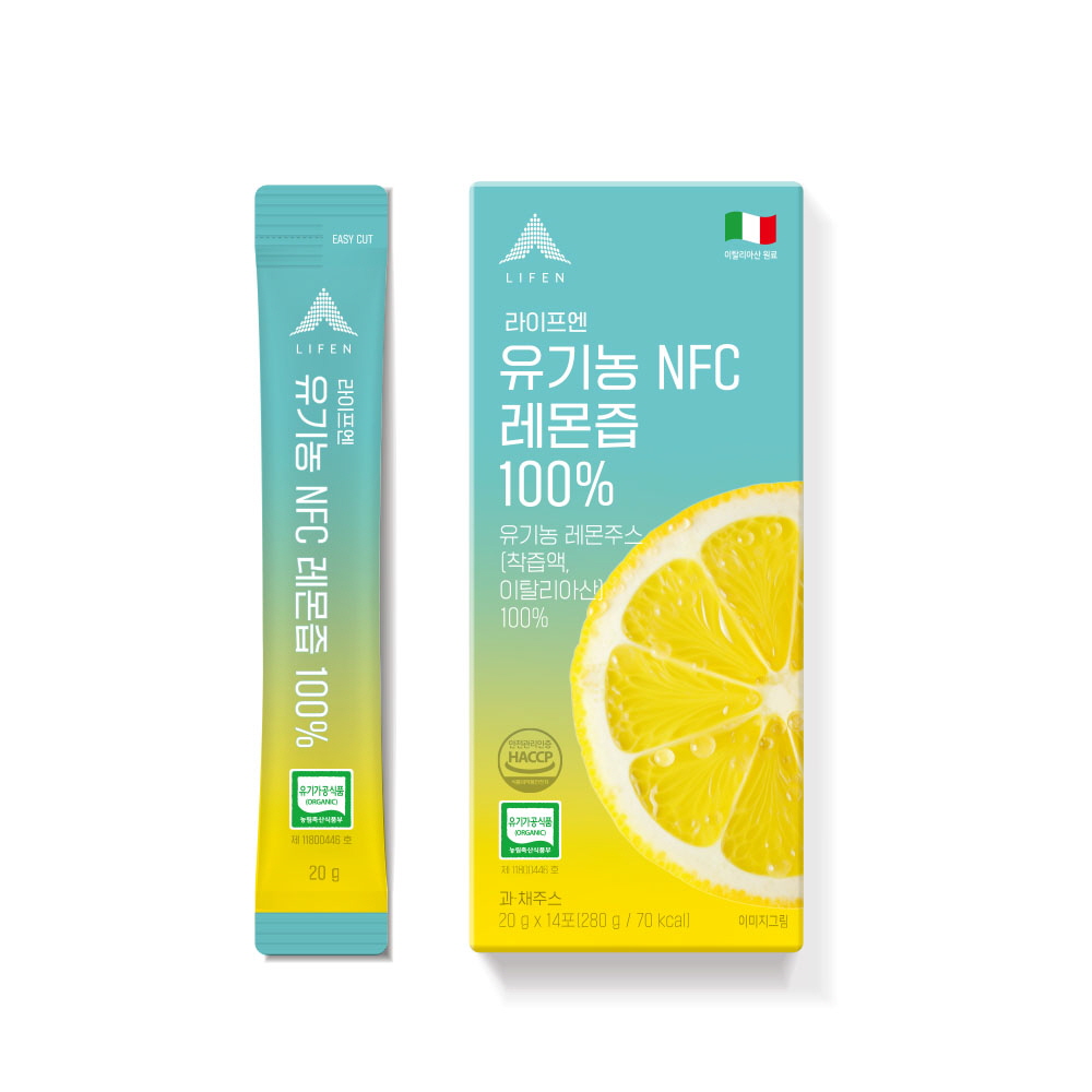 라이프엔 유기농 이탈리아 NFC착즙 레몬즙 100% 레몬수 레몬주스 스틱 20g 14포 - 상세 이미지 2