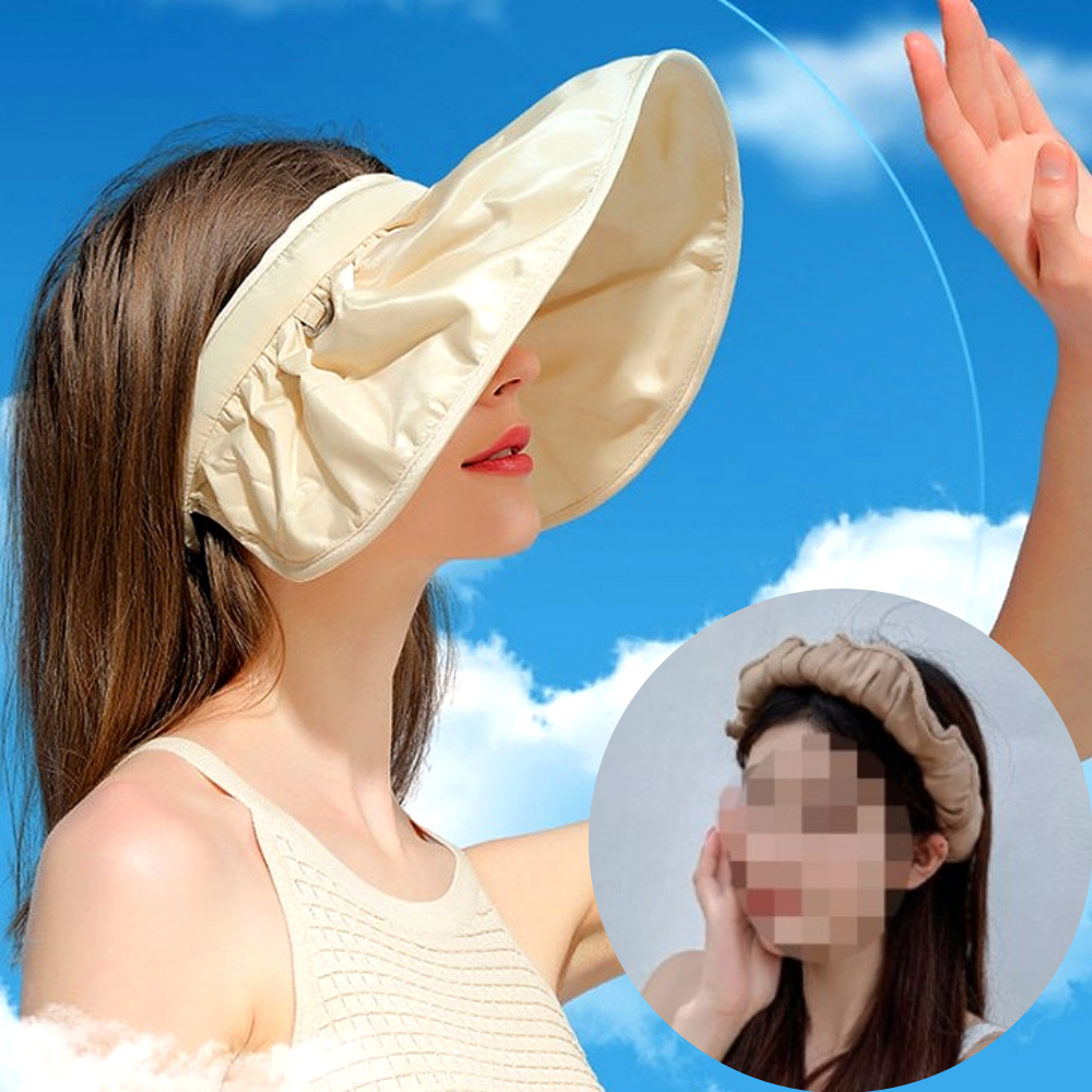 박대표마켓 창넓은 돌돌이 모자 헤어밴드 썬캡 머리띠 여름 바캉스 해변 여행 - 상품 이미지