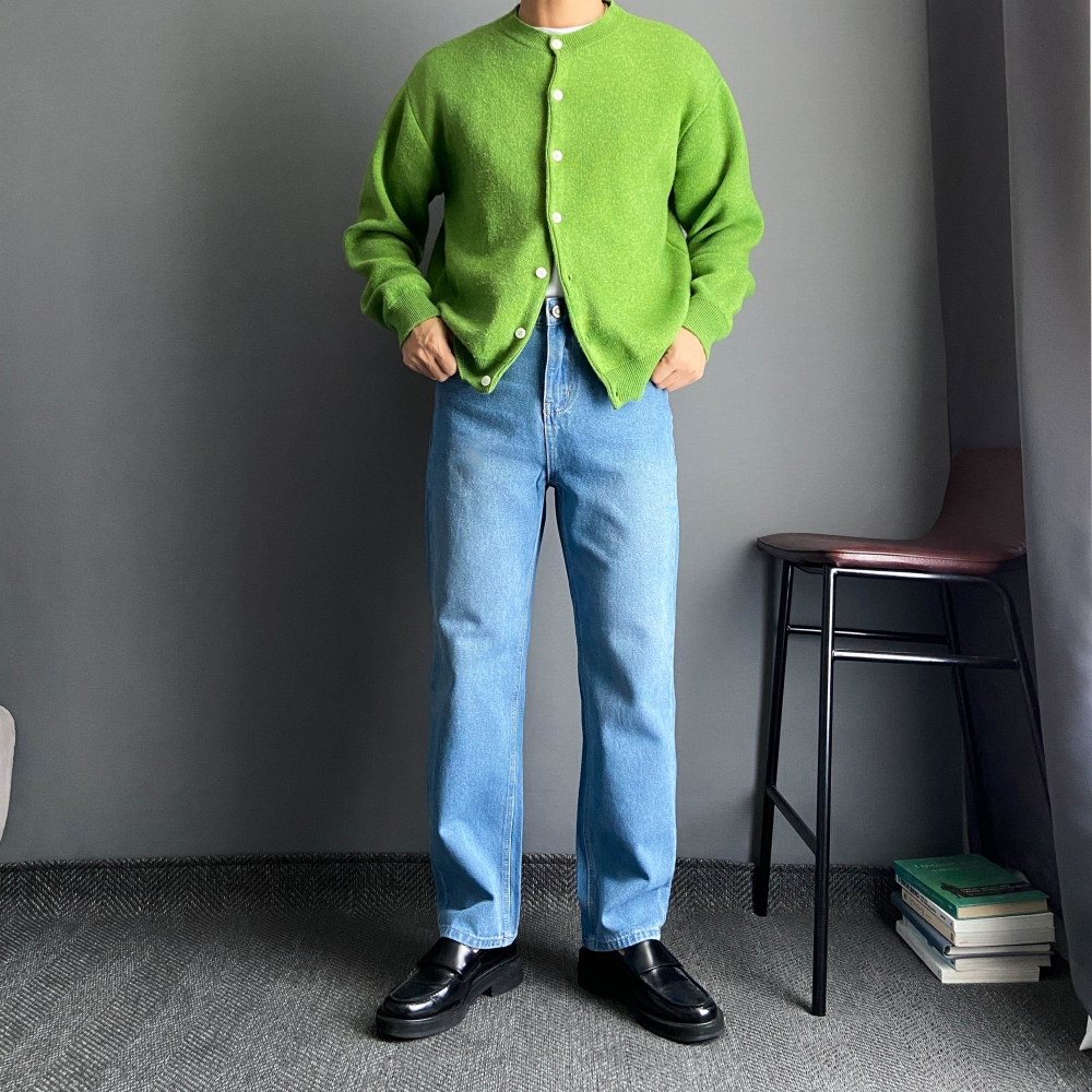 남자세미와이드청바지 레귤러핏데님 흑청바지 남자연청바지 블랙진 - 상세 이미지 3