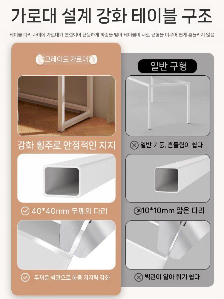 코너형 책상 공부 학생 조립식 서재 테이블 흰색 좌측 120x80cm - 상세 이미지 4