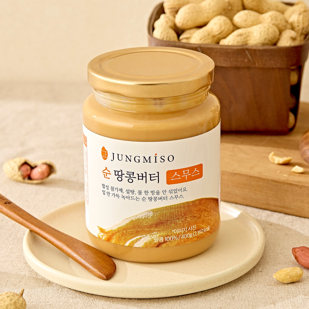 정미소 무가당 100% 순 땅콩버터 피넛 스프레드 크런치 400g