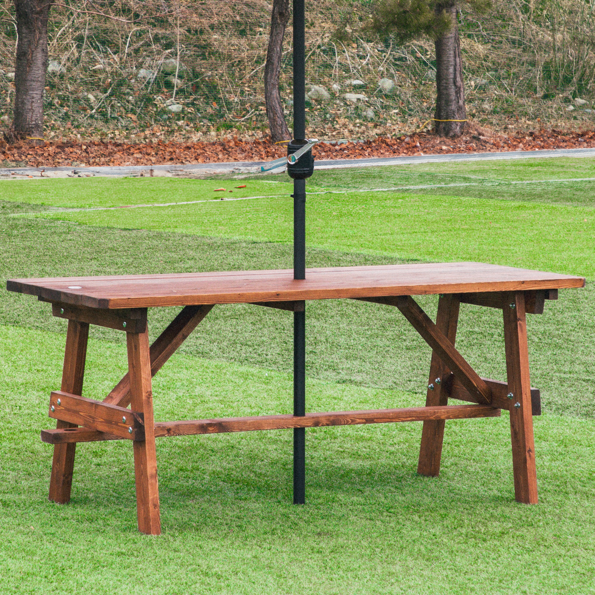 야외테이블세트 정원카페 야외용 편의점테라스 테이블 4인월넛