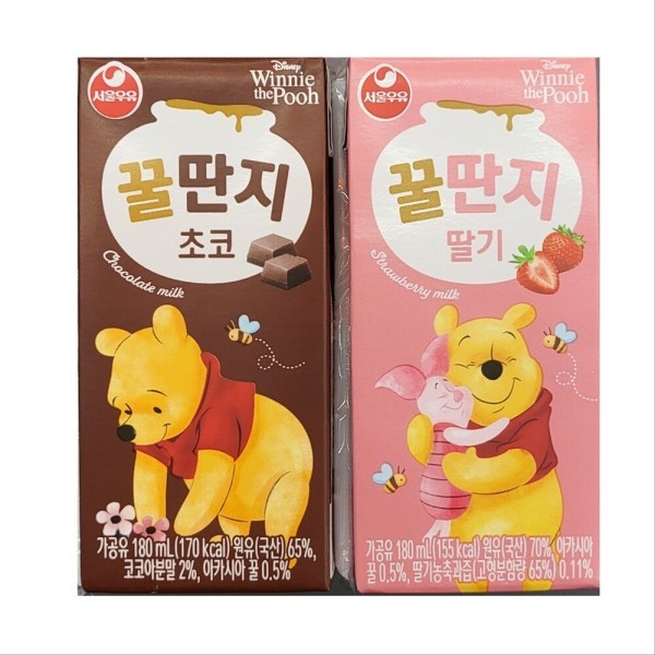서울우유 초코 꿀단지 180ml 12개 + 딸기 꿀단지 180ml 12개 : 살뜰상점