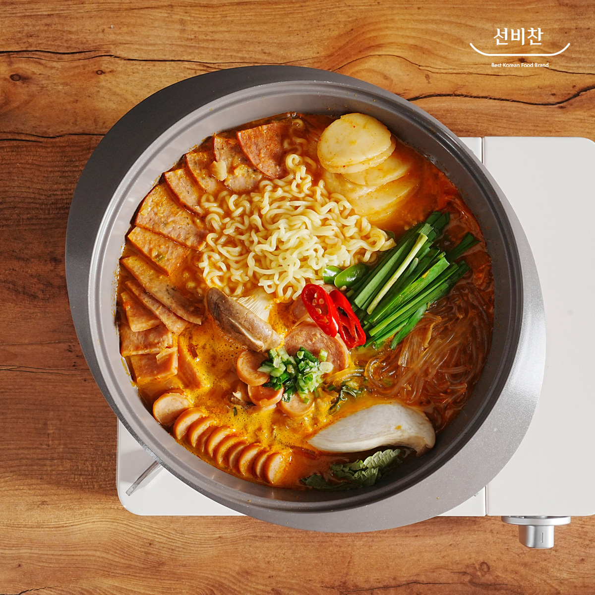 선비찬 사골부대찌개 600g X 4팩 (+당면+사리면) - 상품 이미지