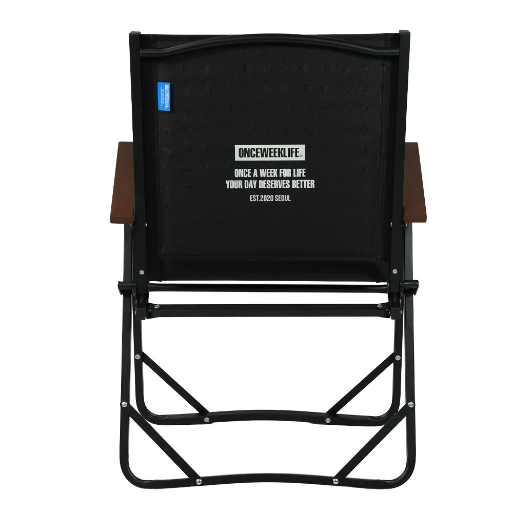 원스위크라이프 컴피 폴딩 체어 1+1 L, 블랙, 1개