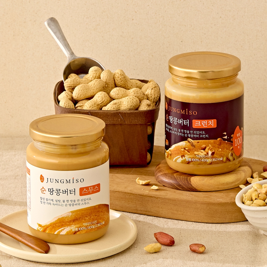 정미소 무가당 100% 순 땅콩버터 피넛 스프레드 크런치 400g