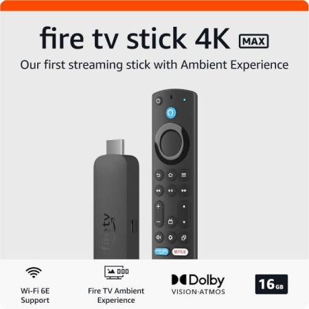 [해외]AI 기반 Fire TV 검색 기능이 있는 새로운 Amazon Stick 4K Max 스트리밍 장치(최신 모델)는 케이블이나 위성 없이 Wi-Fi 6E, 무료 및 라이브 T