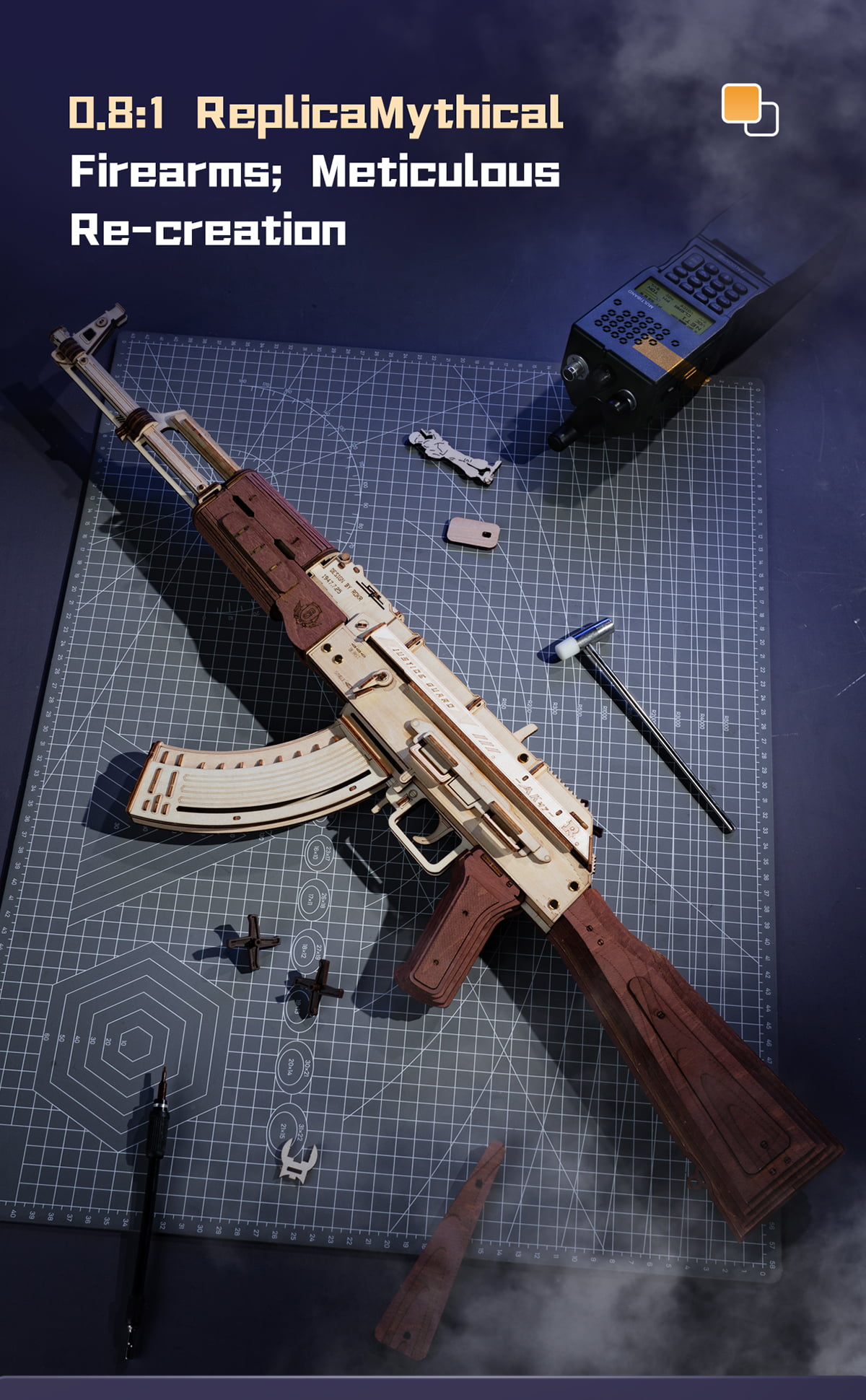 한글설명서 로보타임 LQ901 우드 퍼즐 AK-47 ROKR 돌격 소총 - 상세 이미지 3