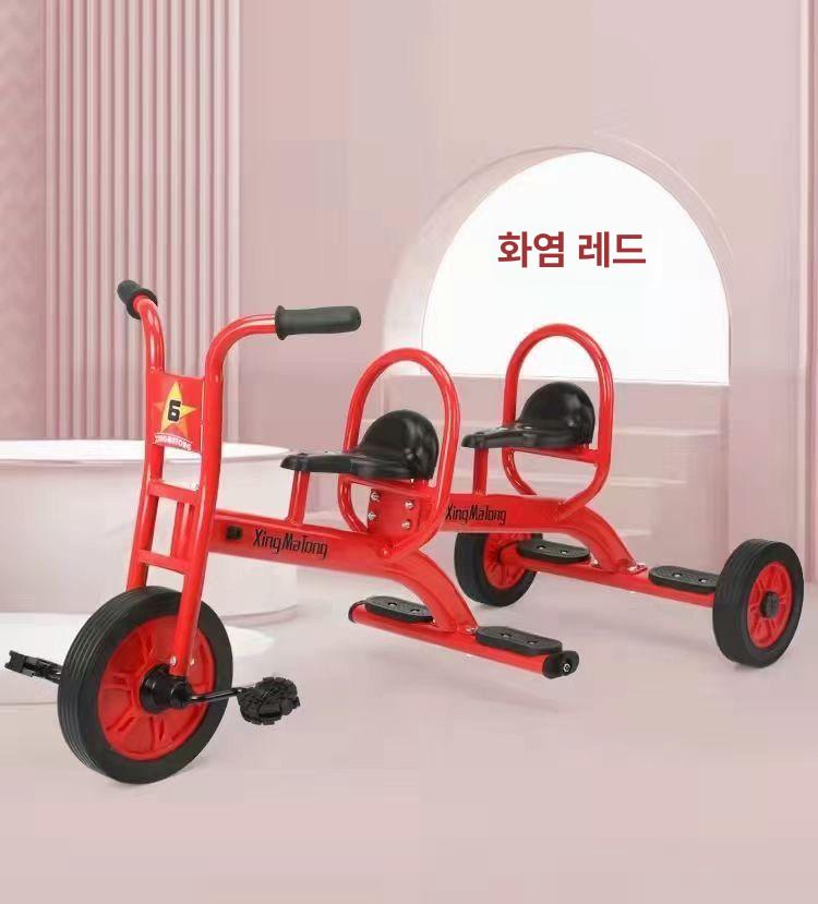 자전거 유치원 레드 키즈카페 단체 키즈 빨간색 세발자전거 : 제이제이고고