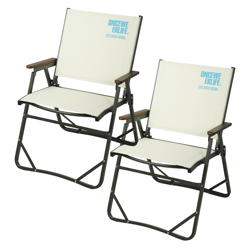 원스위크라이프 컴피 폴딩 체어 1+1 L, 아이보리, 2개