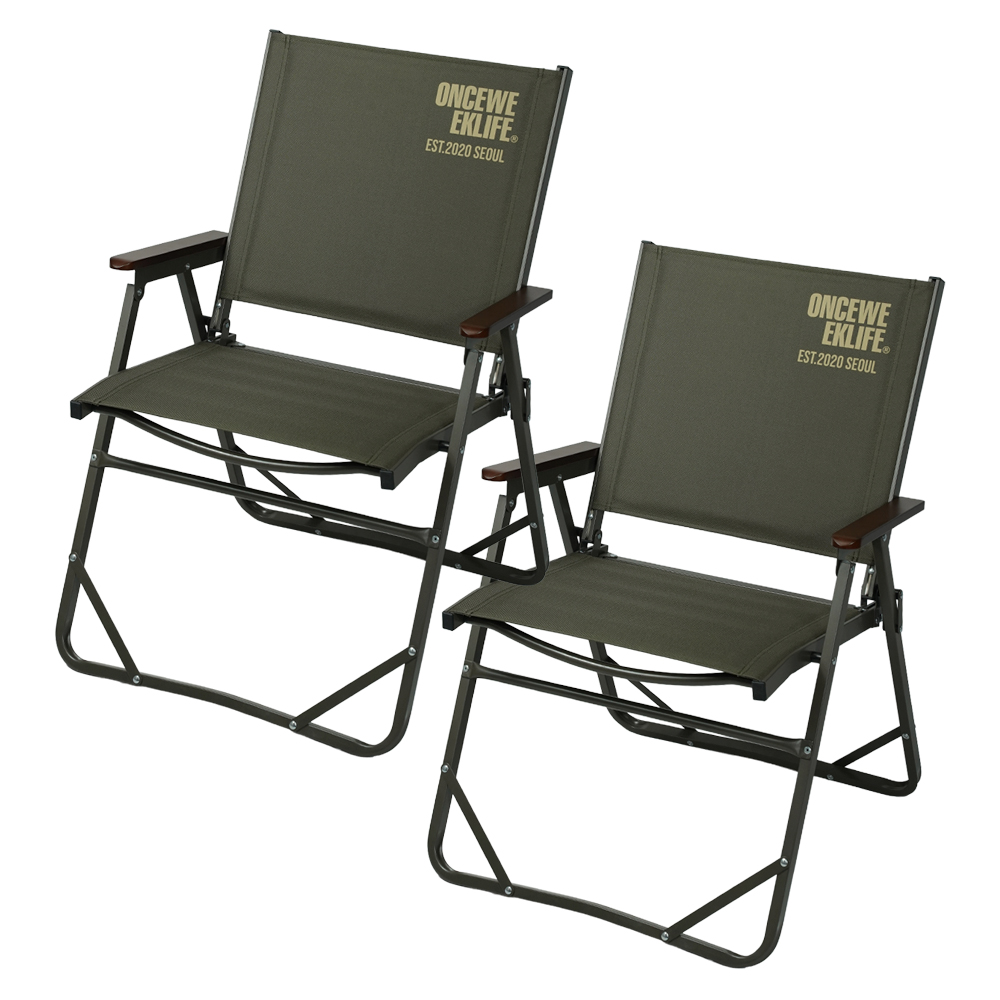 원스위크라이프 컴피 폴딩 체어 1+1 L, 카키, 2개