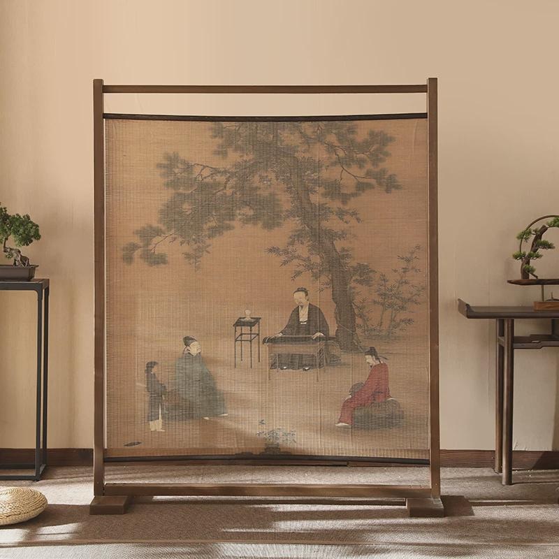 전통 파티션 스크린 한식집 병풍 찻집 가벽 인테리어 180x150cm 피아노 양면 집회 - 상품 이미지