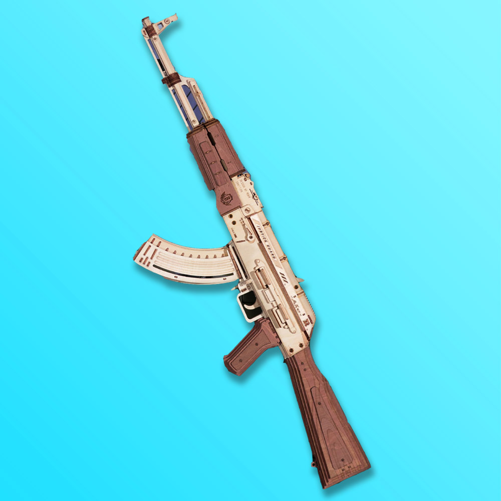 한글설명서 로보타임 LQ901 우드 퍼즐 AK-47 ROKR 돌격 소총 - 상품 이미지