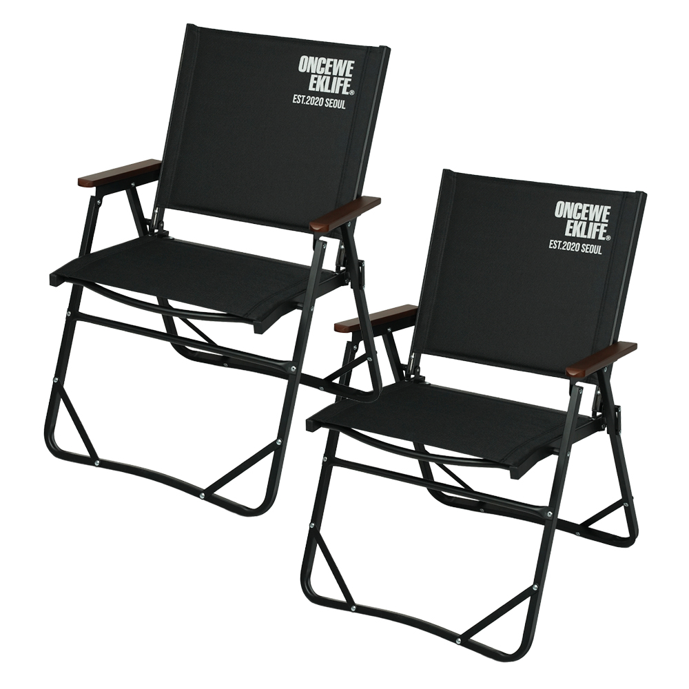 원스위크라이프 컴피 폴딩 체어 1+1 L, 블랙, 2개