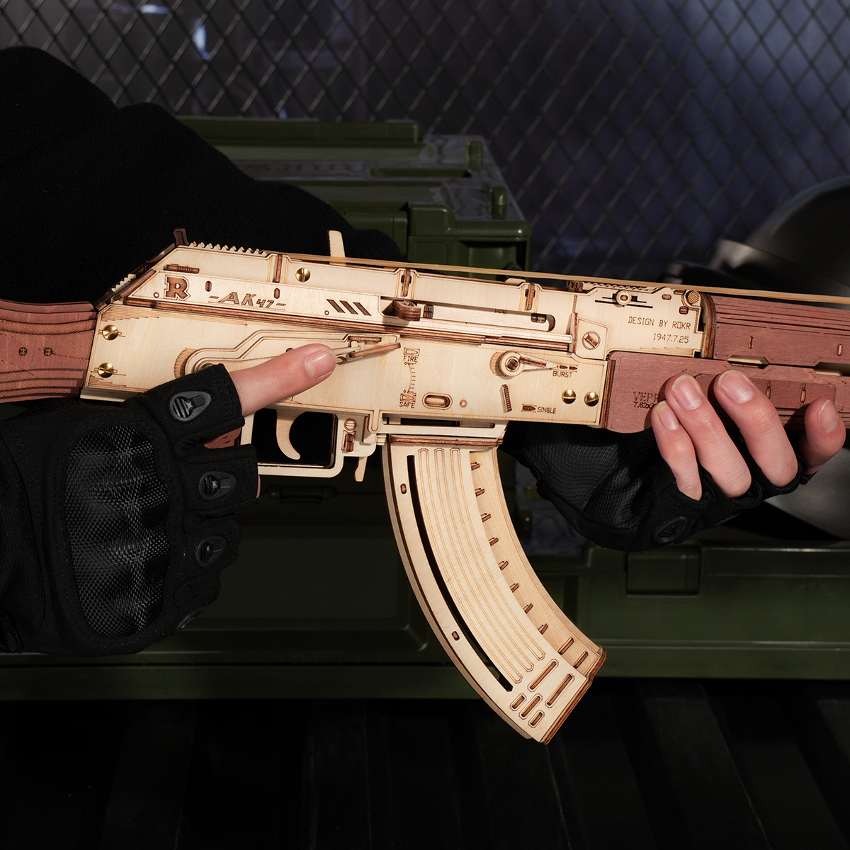 한글설명서 로보타임 LQ901 우드 퍼즐 AK-47 ROKR 돌격 소총 - 상세 이미지 4