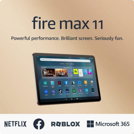 Amazon Fire Tablets [해외]스트리밍, 읽기, 게임을 위한 올인원 디스플레이, 14시간 배터리 수명, 128GB, 그레이, 잠금 화면 광고 없이도 새로운 Amazon Fire Max 11 태블릿(최신