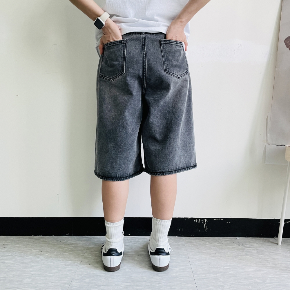 버뮤다청반바지 여성 청반바지 5부 와이드 데님 - 상세 이미지 5