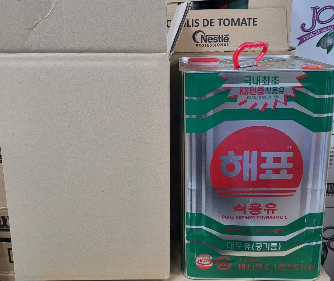 해표 식용유18L 18리터 대두유 콩기름 식당 업소용 대용량 말통 콩식용유 튀김용 튀김유