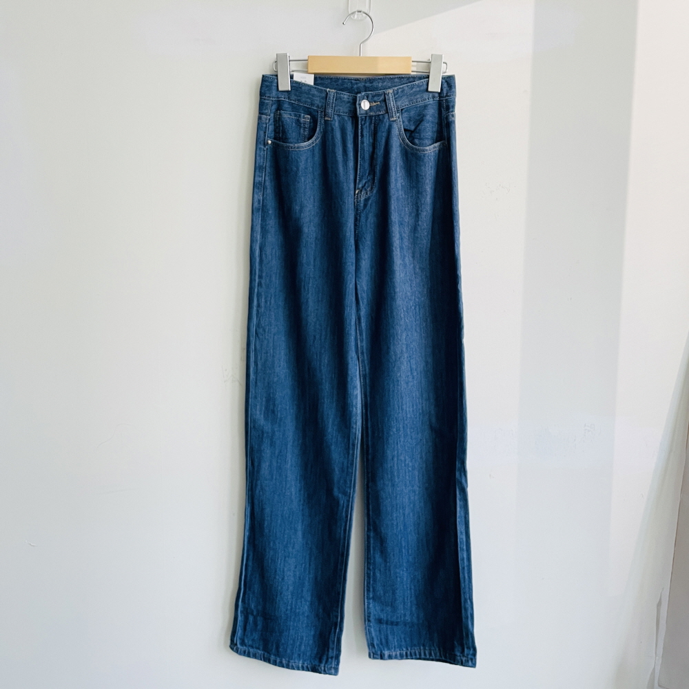아이스데님 쿨데님 여성여름청바지 연청바지 하이웨스트 일자 청바지 이미지 7