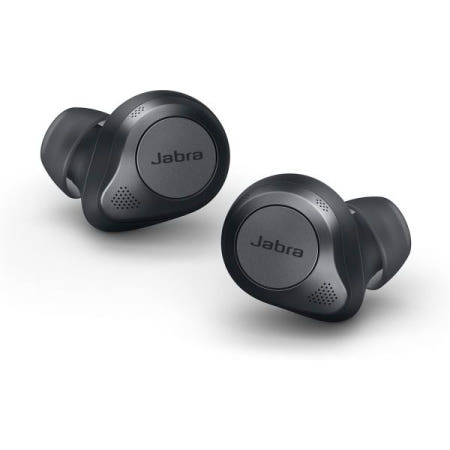 Jabra [해외]자브라 엘리트 85t 트루 와이어리스 블루투스 이어버드, 그레이 - 충전 케이스와 2개의 무선 패드가 있는 통화 및 음악용 고급 노이즈 캔슬링 이어버드
