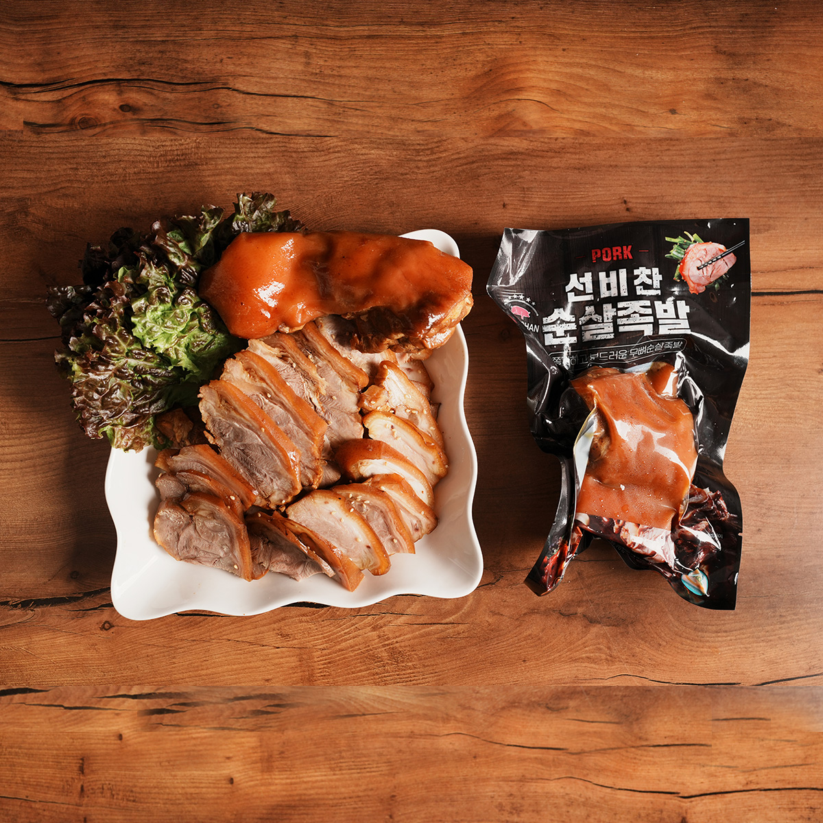 선비찬 무뼈 순살 족발 300g 캠핑 밀키트 술 안주 앞다리 족발 이미지 2