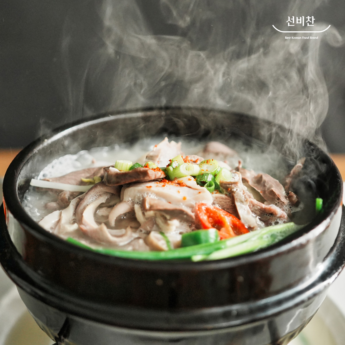 선비찬 돼지내장국밥 600g 1팩+1팩(총2팩) 국내산 내장 고기 오소리 염통 머리고기 별미 - 상품 이미지