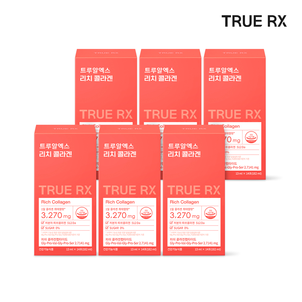 트루알엑스 리치 콜라겐 최대 함량 마시는 액상 저분자 피쉬 클리오 14포, 6개 - 상품 이미지