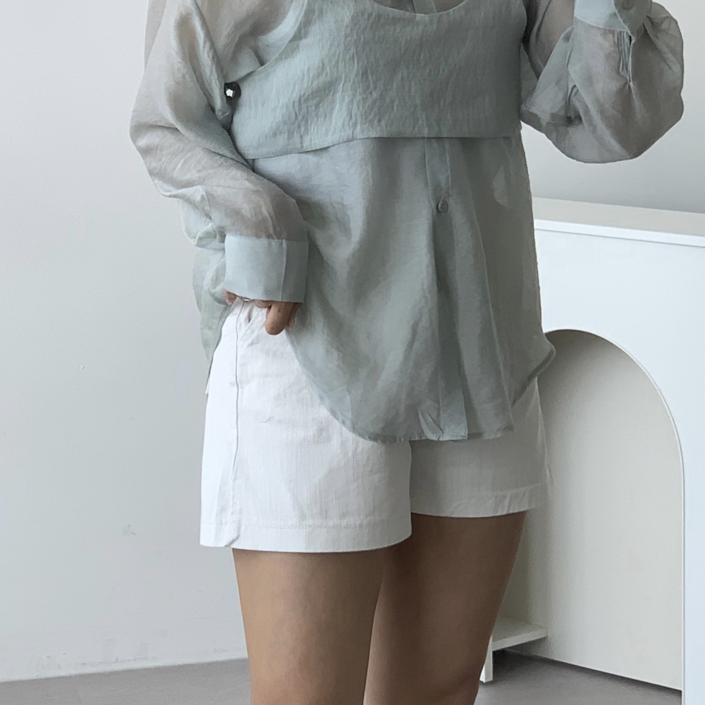 여성반바지 버뮤다팬츠 3부 와이드 큐롯팬츠 - 상품 이미지