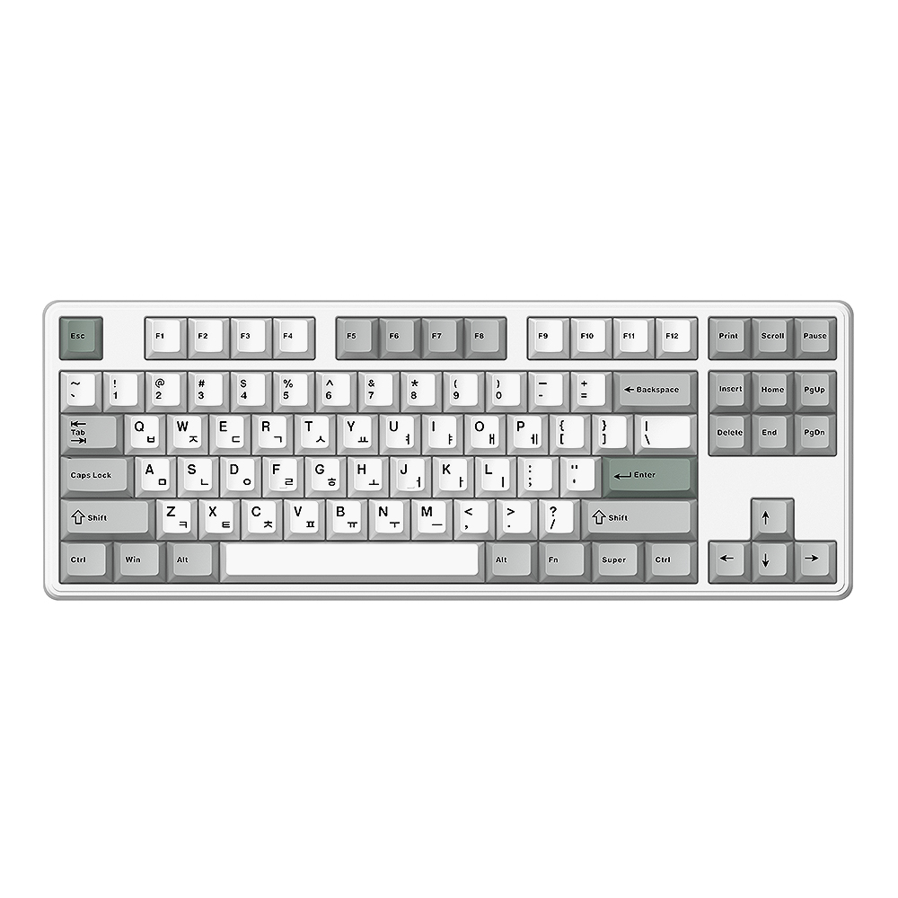 (가성비 사무용 키보드) GK797PRO 3모드 폼떡 가스켓 기계식키보드 메탈 화이트, 브라운슈가 저소음 토독, 35g